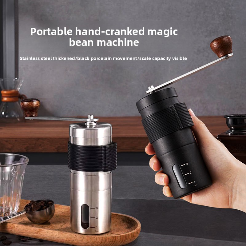 Coffee Equipment Grinder - 휴대용 수동 커피 머신(실리콘 커버 포함),