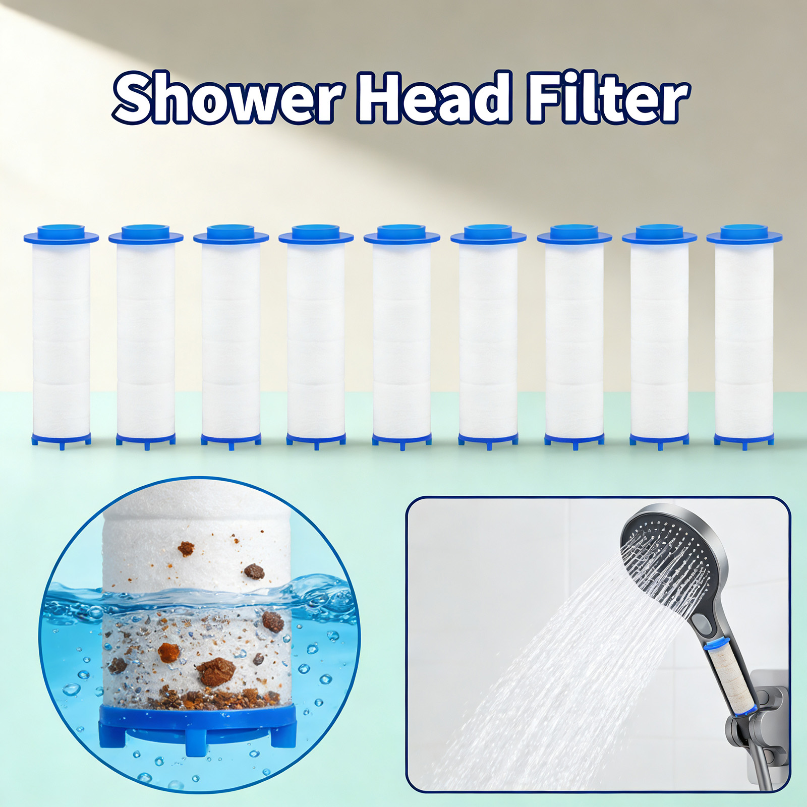 Water Filter Cartridge - 20Pcs 교체용 샤워 필터 카트리지 샤워