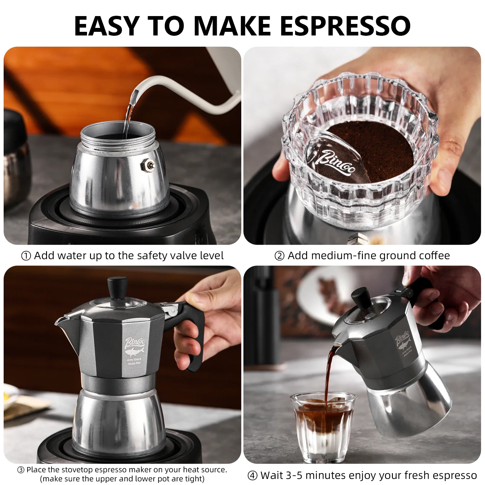 빈쿠 2컵 더블 밸브 모카포트 알루미늄 합금 커피포트  - Coffee Equipment For Sale 리뷰 및 가격