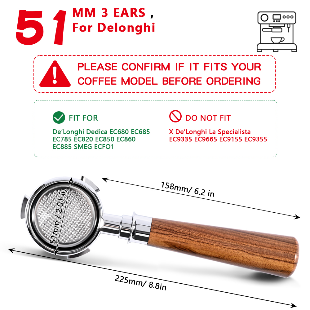 51mm 커피 바텀리스 포터필터 (델롱기 EC680 E - Coffee Equipment For Sale 리뷰 및 가격