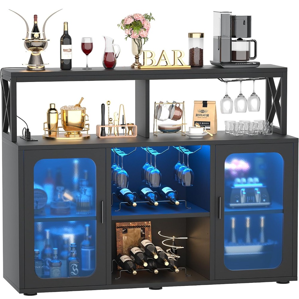 전원 콘센트가 있는 와인 바 캐비닛, LED 조명 및  - Coffee Equipment Outlet 리뷰 및 가격