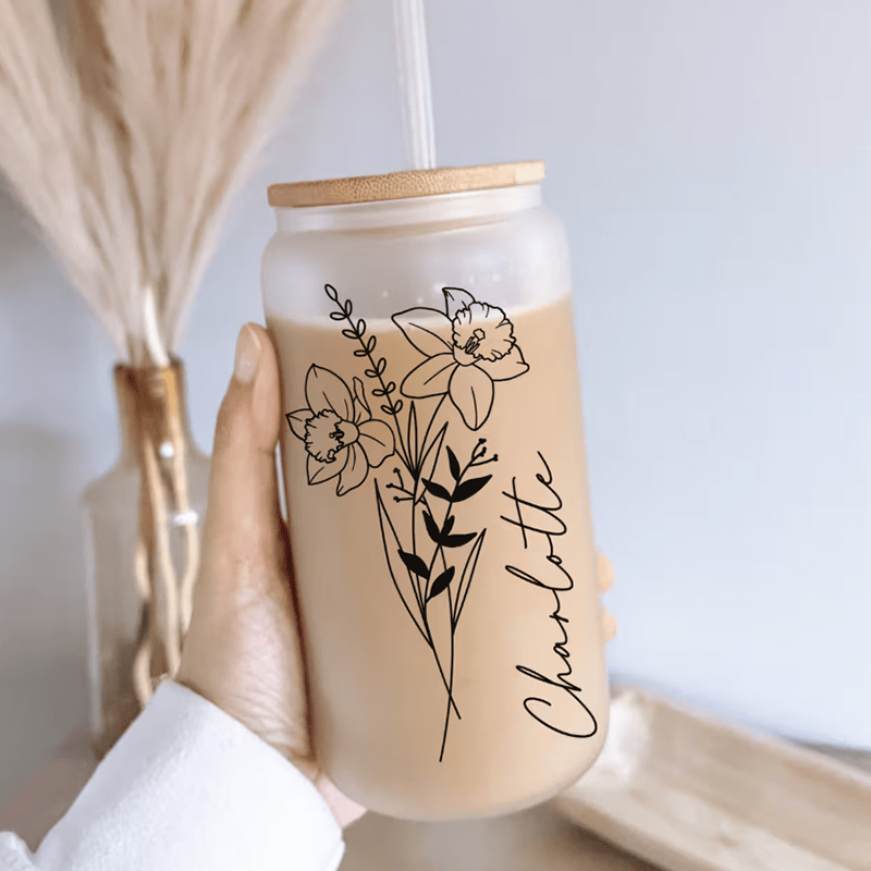맞춤형 이름: 재사용 가능한 반투명 유리컵, 콜라컵,  - Coffee Equipment Names 리뷰 및 가격
