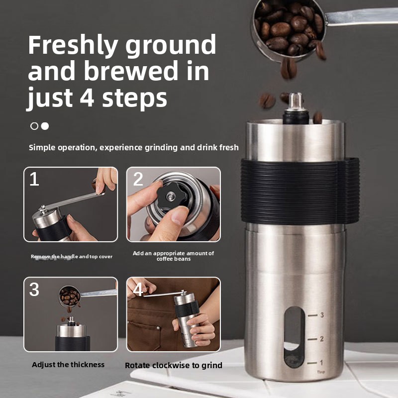 휴대용 수동 커피 머신(실리콘 커버 포함), 커피 그라 - Coffee Equipment Grinder 리뷰 및 가격